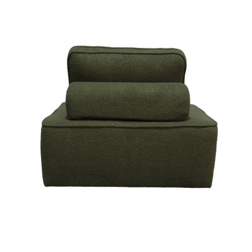 Chauffeuse Pour Canapé Modulable Tissu Bouclette Kaki 1 Place Bao. L 90 X P 90 X H 74cm