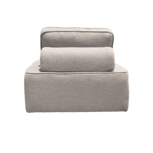 Chauffeuse Pour Canapé Modulable Tissu Bouclette Beige 1 Place Bao. L 90 X P 90 X H 74cm