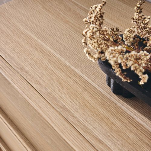 Commode De Rangement Effet Bois Naturel  4 Tiroirs L 80 X P 43 X H 98.5cm - Kuba