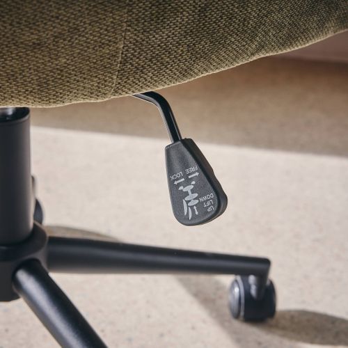 Chaise De Bureau à Roulettes Ajustable Métal Et Tissu Kaki - L 57 X P 57 X H 85/94.5cm - Stan