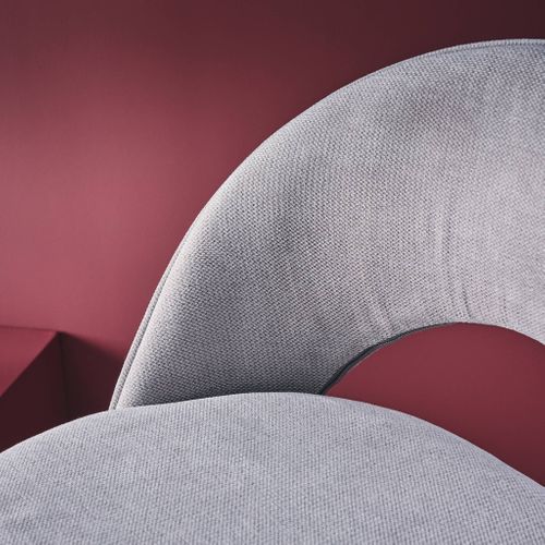 Lot De Deux Tabourets De Bar Ajustables Métal Et Tissu Gris Clair. Pied Blanc - L 49 X P 49 X H