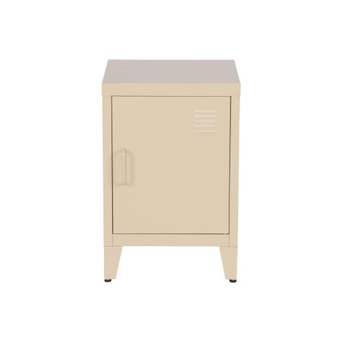 Table De Chevet En Acier Beige. 1 Porte. Casier. Chambre Enfant