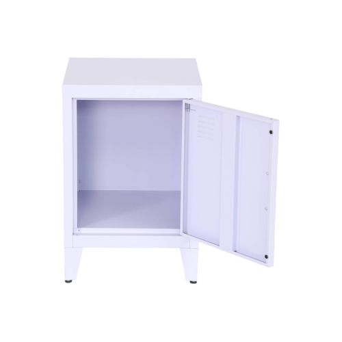 Table De Chevet En Acier Lilas. 1 Porte. Casier. Chambre Enfant