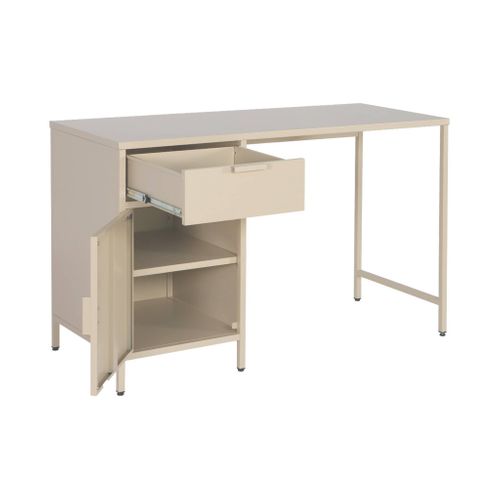 Bureau Enfant Acier Laminé 1 Tiroir. Beige.  L 120 X P 50 X H 75 Cm