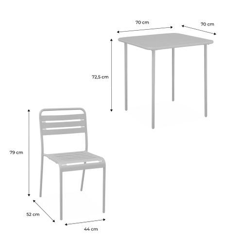 Table De Jardin Métal + 2 Assises Ocre Amélia