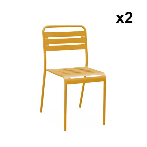 Table De Jardin Métal + 2 Assises Ocre Amélia