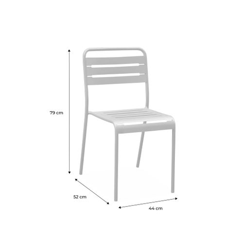 Lot De 4 Chaises De Jardin Acier. 4 Places. Ocre. Amelia. L44 X P52 X H79cm