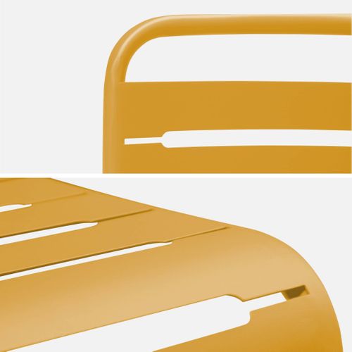 Lot De 4 Chaises De Jardin Acier. 4 Places. Ocre. Amelia. L44 X P52 X H79cm