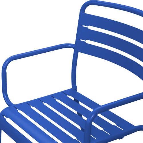 Lot De 2 Fauteuils De Jardin Acier. 2 Places. Bleu Électrique. Amelia. L50.4 X P53 X H79.5cm