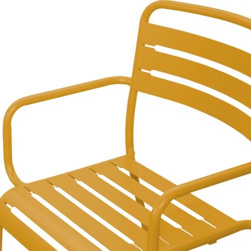 Lot De 2 Fauteuils De Jardin Acier. 2 Places. Ocre. Amelia. L50.4 X P53 X H79.5cm