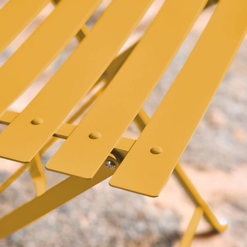 Lot De 2 Chaises De Jardin Bistrot Pliables En Acier Thermolaqué. 49.5 X 41 X 80.5cm