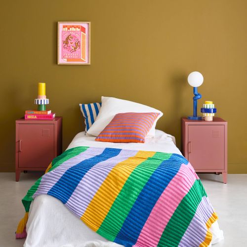 Lot De 2 Tables De Chevet En Acier 1 Porte. Terracotta. Casier. L 38 X P 38 X H 55.7 Cm