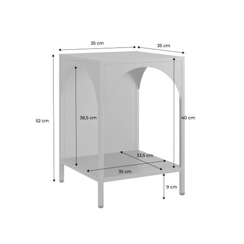 Lot De 2 Tables De Chevet. Tables D'appoint En Acier Style Industriel. Beige. L 35 X L 35 X H 52cm