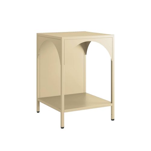 Lot De 2 Tables De Chevet. Tables D'appoint En Acier Style Industriel. Beige. L 35 X L 35 X H 52cm