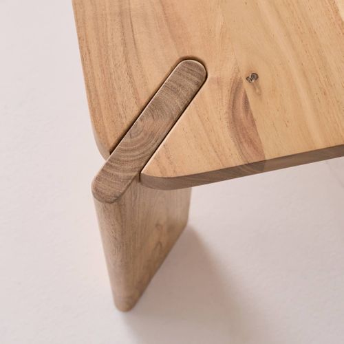 Table Basse Exotique Carrée Bois Massif 80cm Naturel - Reva