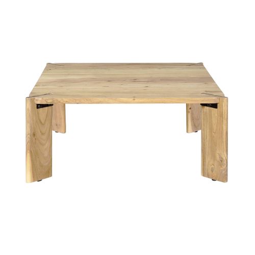 Table Basse Exotique Carrée Bois Massif 80cm Naturel - Reva