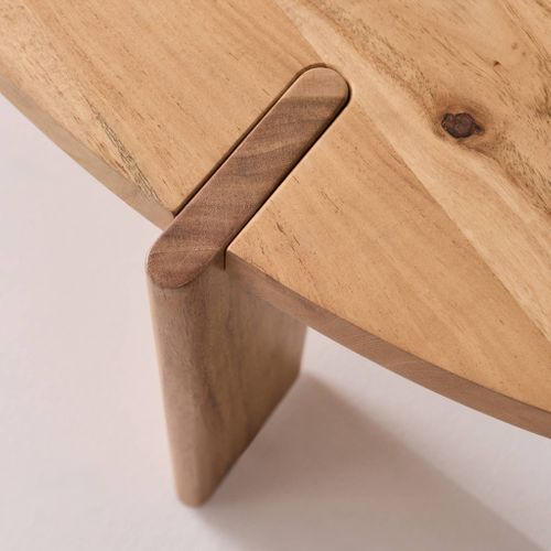 Table Basse Ovale En Bois D'acacia Naturel 120cm