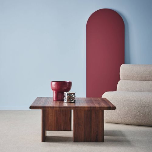 Table Basse Carré Effet Noyer 80 X 80cm