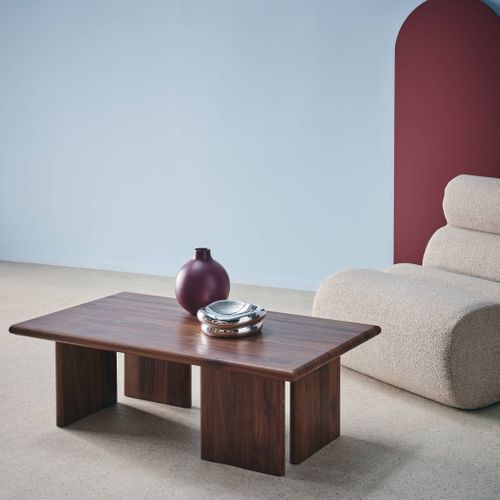 Table Basse Rectangulaire Mdf Effet Noyer