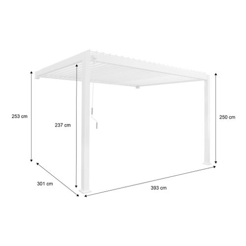 Pergola Bioclimatique Aluminium Beige Adossée Lames Orientables 4x3m Triomphe