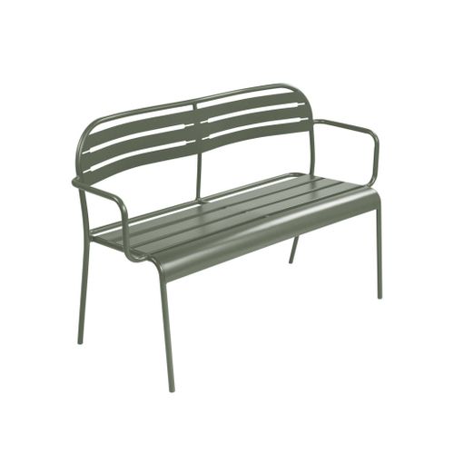 Banc Extérieur 2 Places Acier Kaki - 118 X 52 X 80cm - Amélia