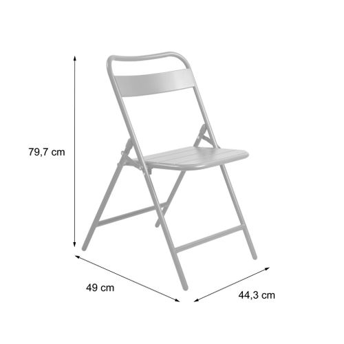 Lot De 4 Chaises De Jardin Pliante Acier Terracotta. 44.3 X 49 X 79.7 Cm - Amélia