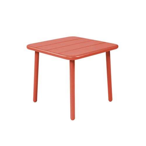 Table Basse De Jardin Carrée Acier 45cm Terracotta - Amélia
