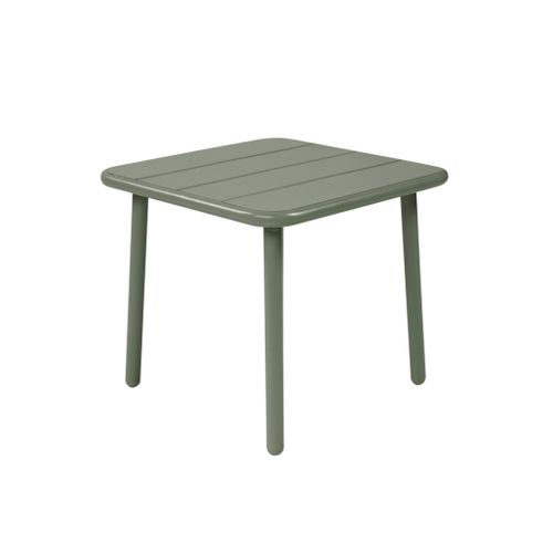 Table Basse De Jardin Carrée Acier 45cm Kaki - Amélia