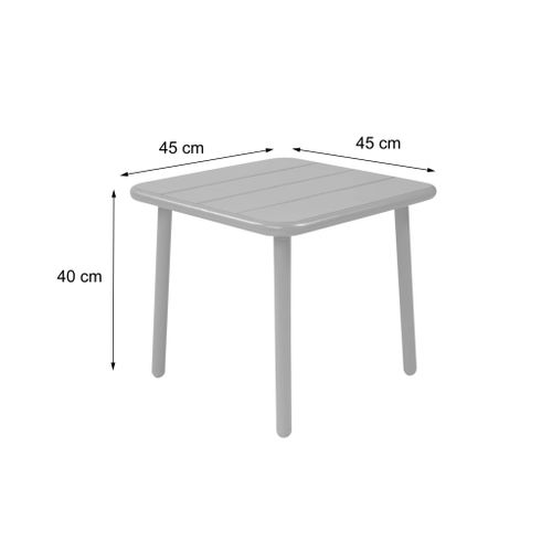 Table Basse De Jardin Carrée Acier 45cm Anthracite - Amélia
