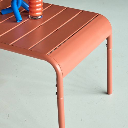 Table Basse De Jardin Rectangulaire Acier 90cm Terracotta - Amélia