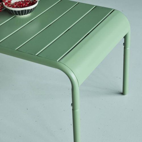 Table Basse De Jardin Rectangulaire Acier 90cm Vert - Amélia