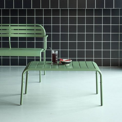 Table Basse De Jardin Rectangulaire Acier 90cm Vert - Amélia