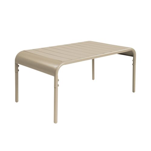 Table Basse De Jardin Rectangulaire Acier 90cm Beige - Amélia
