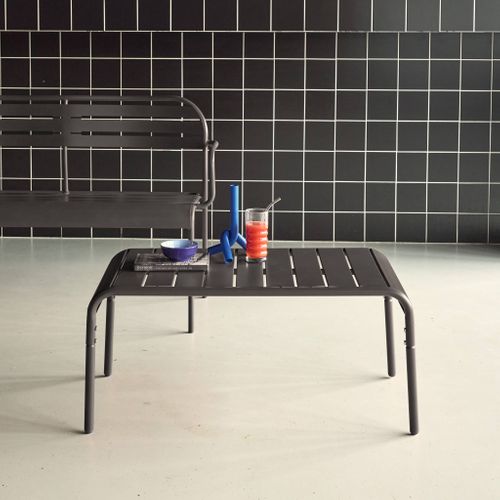 Table Basse De Jardin Rectangulaire Acier 90cm Anthracite - Amélia