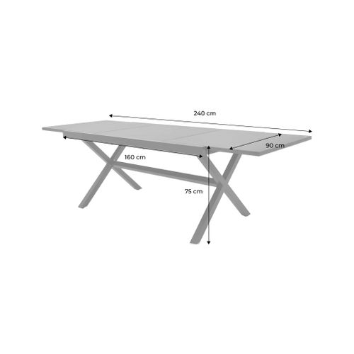Table De Jardin Extensible Aluminium 8 Places Anthracite - Ventura