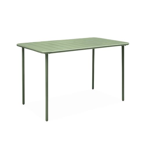 Table De Jardin Métal + 4 Assises Vert. Amelia L 120 X 70 X 72.5cm