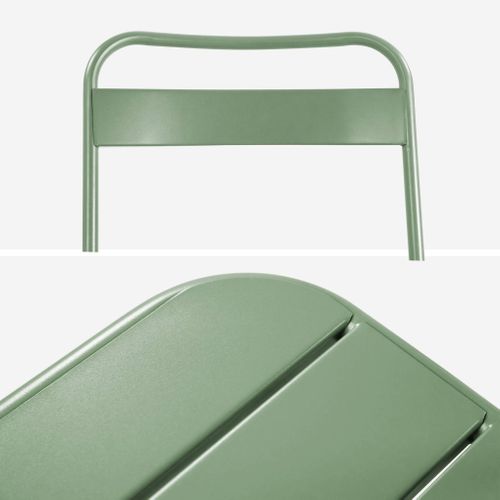 Table De Jardin Métal + 4 Assises Vert. Amelia L 120 X 70 X 72.5cm