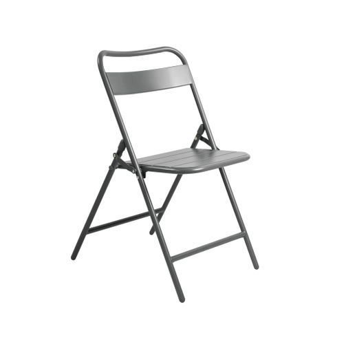 Table De Jardin Métal + 4 Assises Anthracite. Amelia L 120 X 70 X 72.5cm