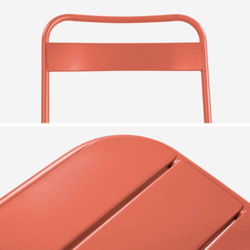 Table De Jardin Métal + 6 Assises Terracotta. Amelia 160 X 90 X H 72.5cm