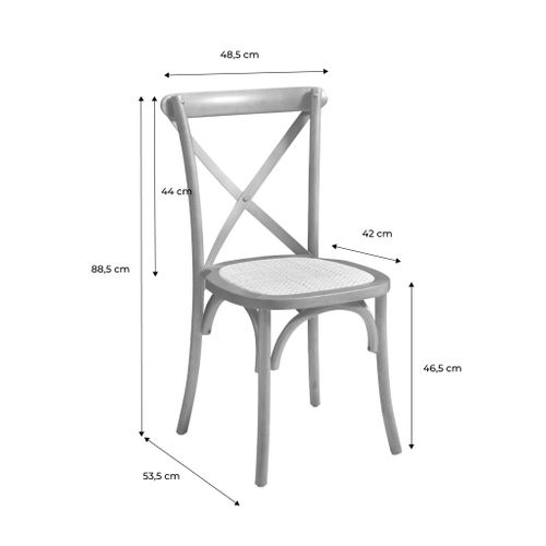 Lot De 2 Chaises De Bistrot En Bois D'hévéa Effet Noyer. Vintage. Assise En Rotin. Empilables