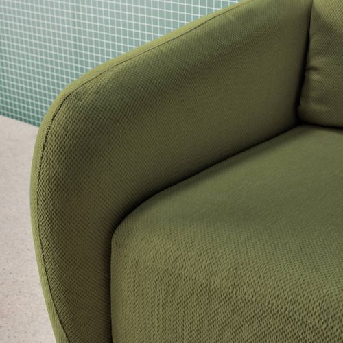 Canapé Convertible 2 Places Tissu Chenille Kaki - L 170 X P 95 X H 76cm - Twist