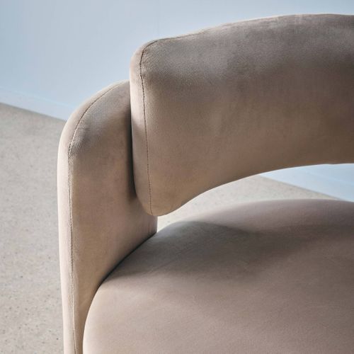 Fauteuil Tripode En Velours Beige