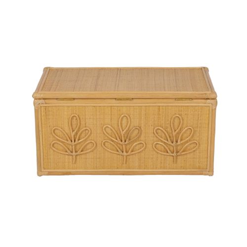 Coffre à Jouets Enfant Bohème En Rotin Naturel - 80 X 40 X 40 Cm - Arlo