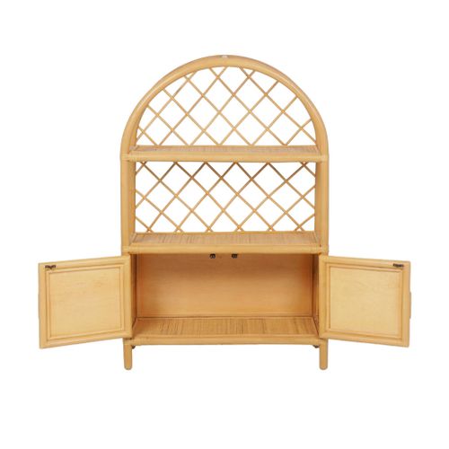 Bibliothèque Enfant Exotique Rotin Naturel - 70x30x106cm - Arlo