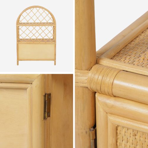 Bibliothèque Enfant Exotique Rotin Naturel - 70x30x106cm - Arlo
