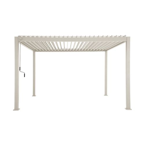 Pergola Bioclimatique Beige – Triomphe – 3x4m. Aluminium. à Lames Orientables