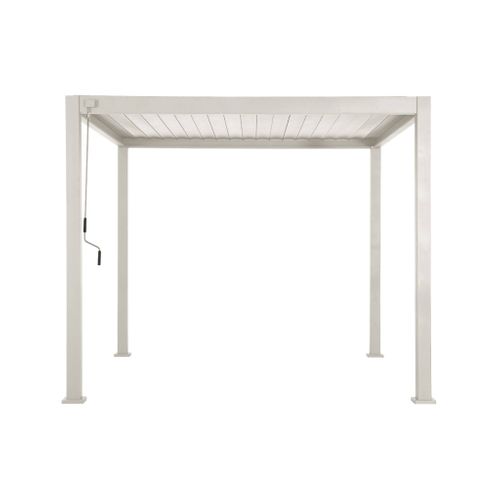 Pergola Bioclimatique Aluminium Beige Triomphe 3x3 M Lames Orientables