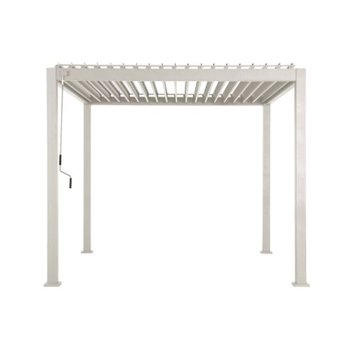 Pergola Bioclimatique Aluminium Beige Triomphe 3x3 M Lames Orientables