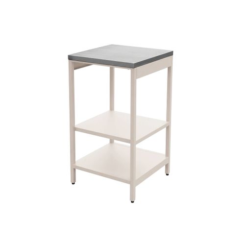 Cuisine D'extérieure En Acier Beige Avec 2 Étagères L49cm