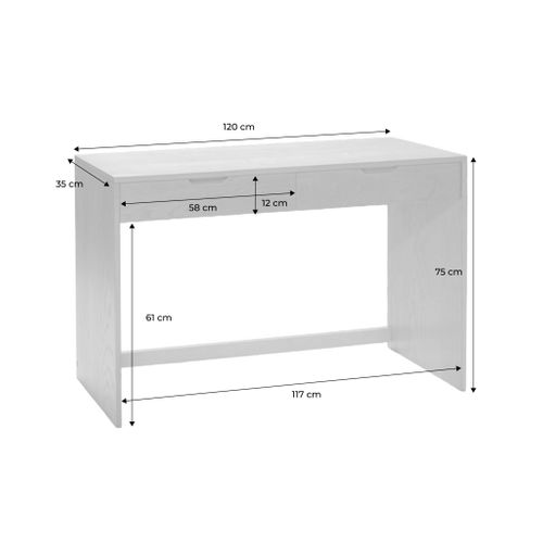 Console Décor Bois 2 Tiroirs 120cm Noyer - Tania